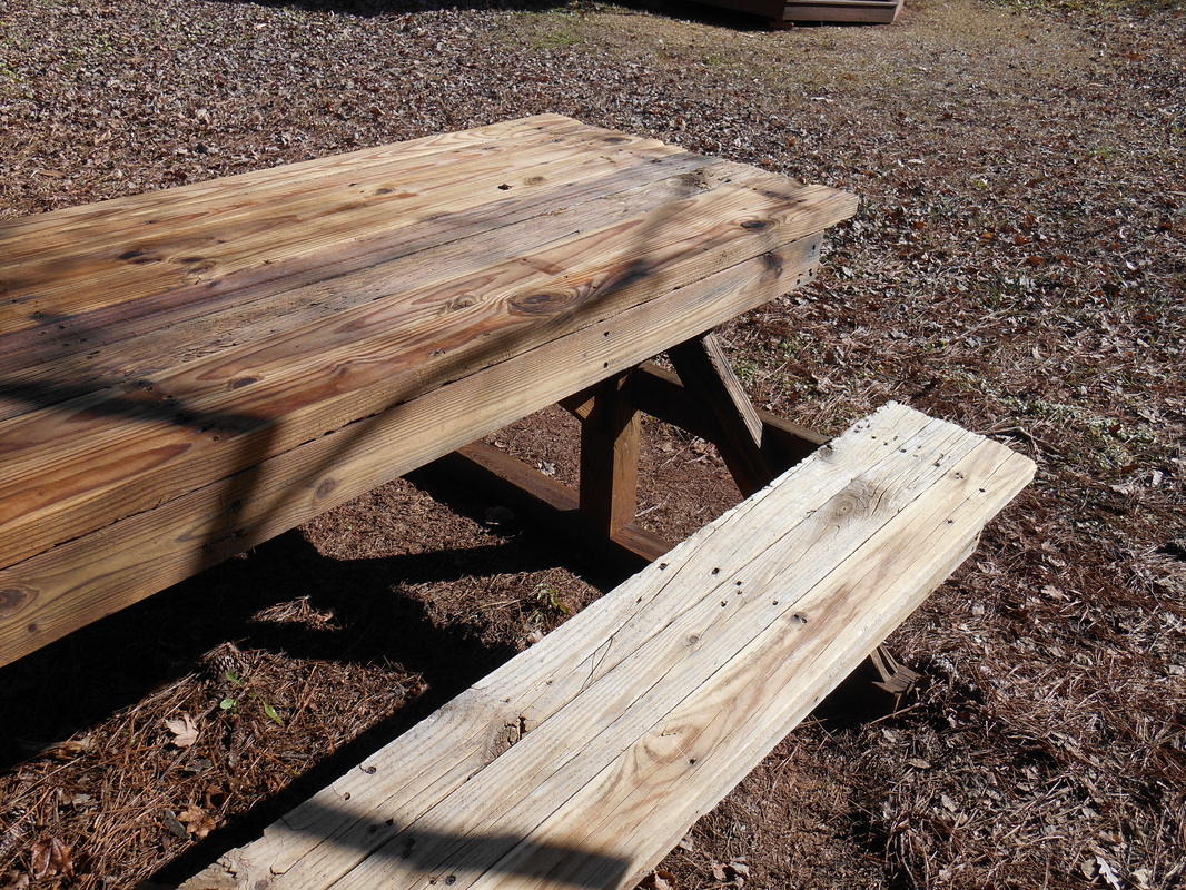 Picnic Table Stain Job Photo Before