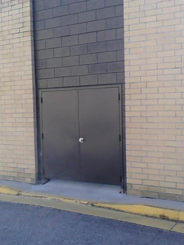 Painted Block and Exterior Steel Door Photo